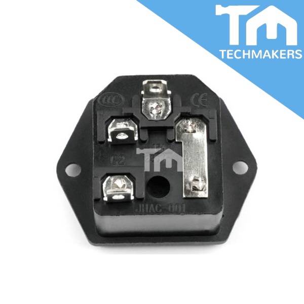 AC03 / AC01 AC Power Socket 3 Pin Male Plug Connector 250V with Fuse