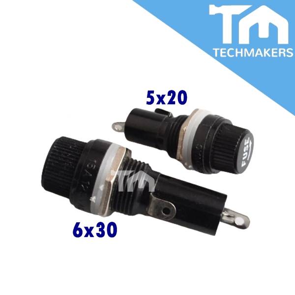 Black Fuse Holder Glass Tube Techmakers