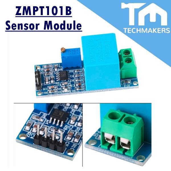AC Voltage Sensor Module ZMPT101B (Single Phase) Measure/Sense AC Up to 250VAC to Give 05V ADC