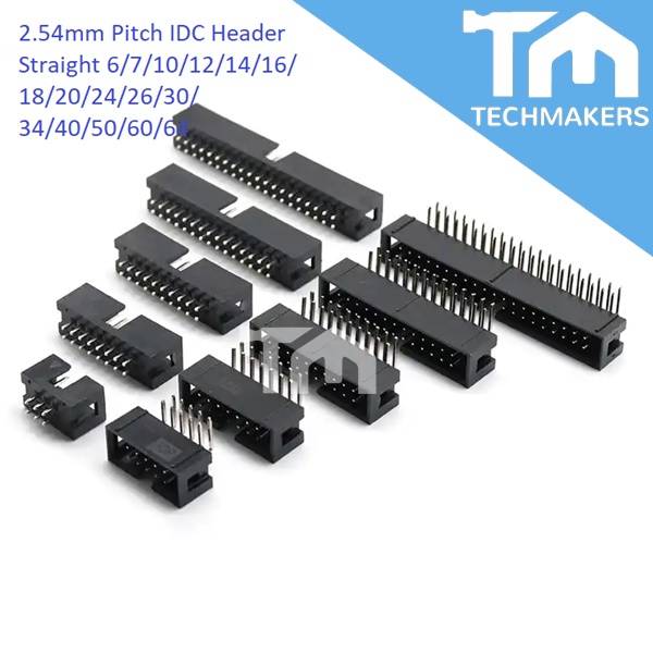 2.54mm IDC Plug Header Male Connector PCB Mount Connector Straight 6/8