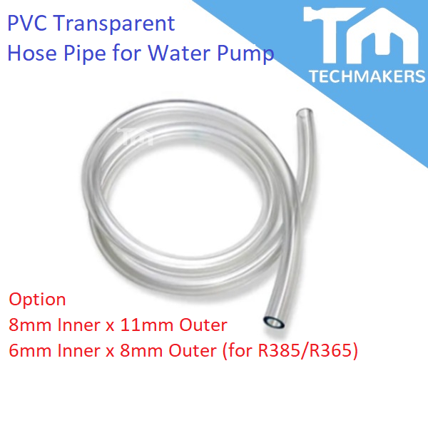 1 Meter 6x8mm /8x11mm PVC Clear / Transparent Hose Pipe Water Pump R365