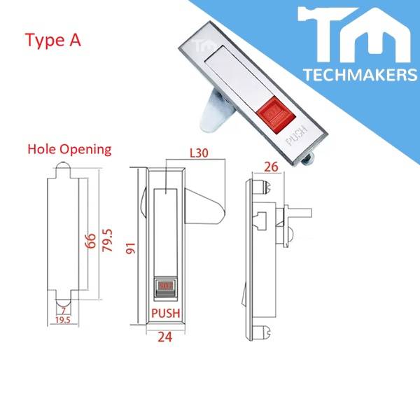 Panel Door Lock for Server Rack DIY With/Without Key Door