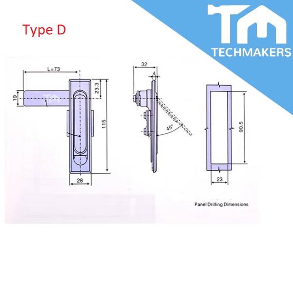 Panel Door Lock for Server Rack DIY With/Without Key Door