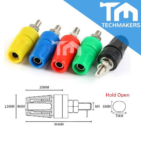 4mm Premium Banana Socket Hole Opening 12mm Screw type Banana Plugs