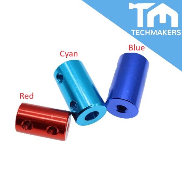 Aluminium Rigid Shaft Coupling with 4Screws & AllenKey Techmakers