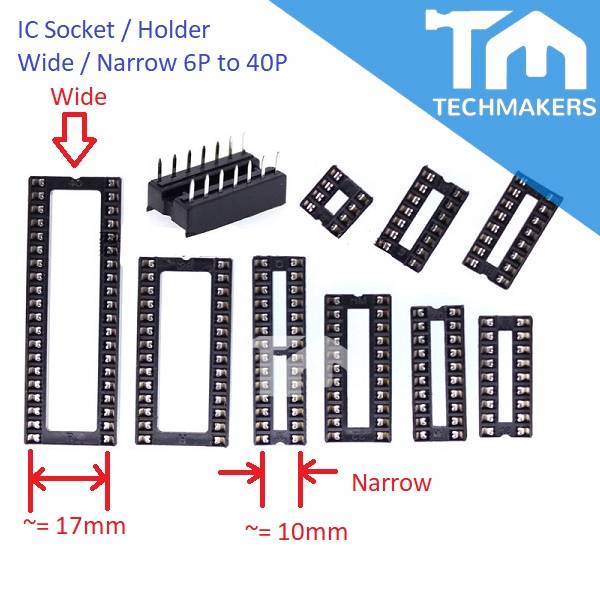 Pin IC Holder DIP IC Socket Wide / Narrow (24P 40P) IC Logic Gate