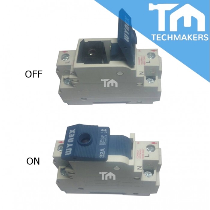 Single Phase Switch Fuse Isolator Wynex 32A 2 Poles