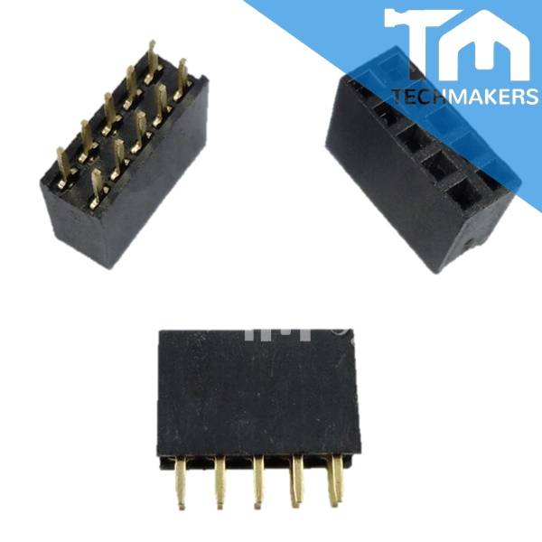 GoldPlated Straight Female Pin Header 2.54mm 2X5 Pin 10P