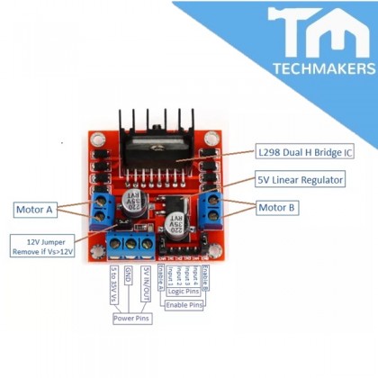Red L298N Dual H-Bridge Stepper Motor Driver Module L298 298 for ...